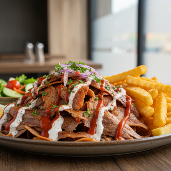 Large Portion of Meat with Chips